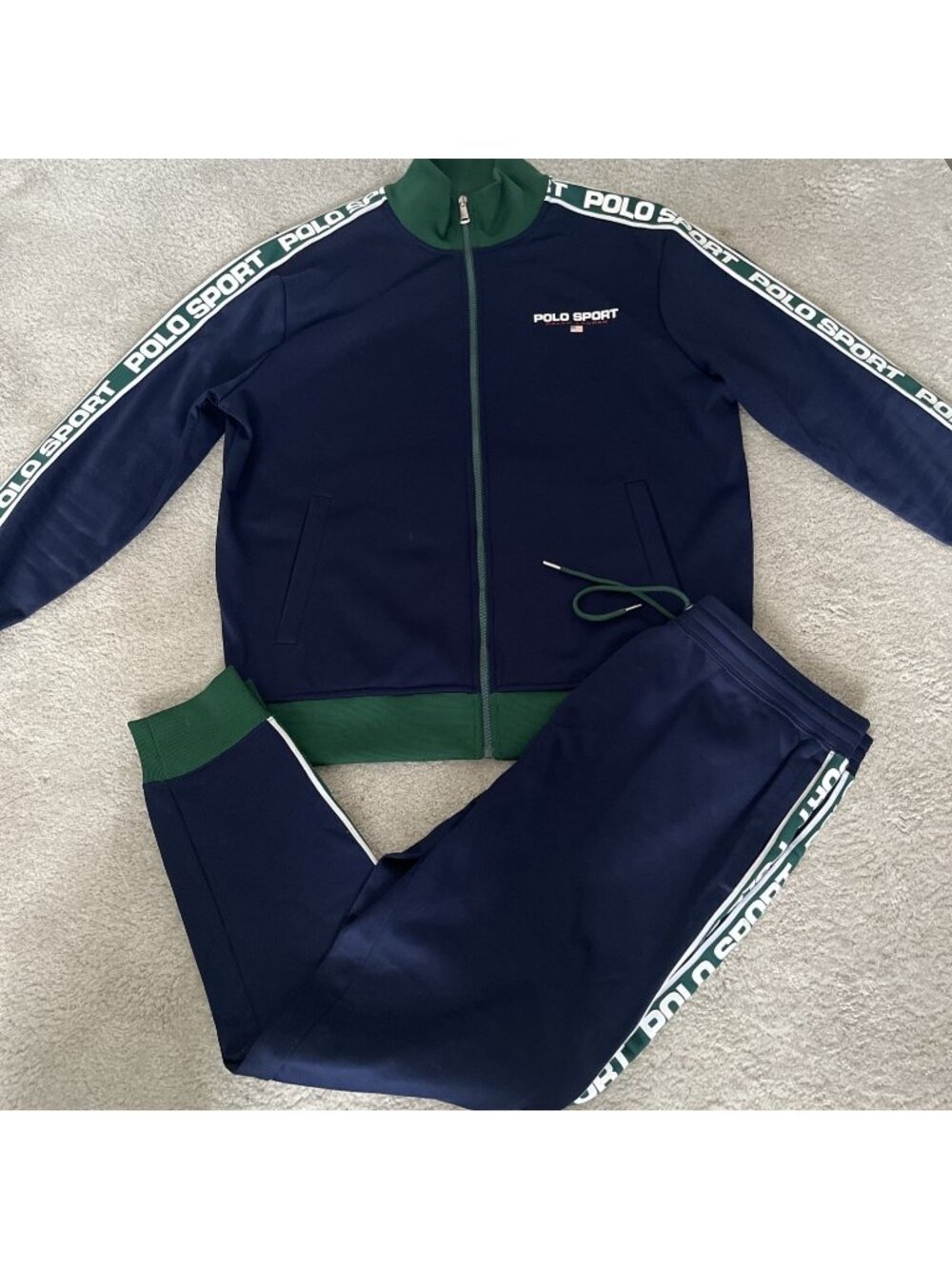 Polo Sport Ralph Lauren Men's Tracksuit Matching Set RL Blue Vintage Large